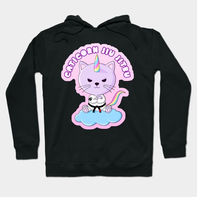 Caticorn Jiu Jitsu Hoodie by undersideland